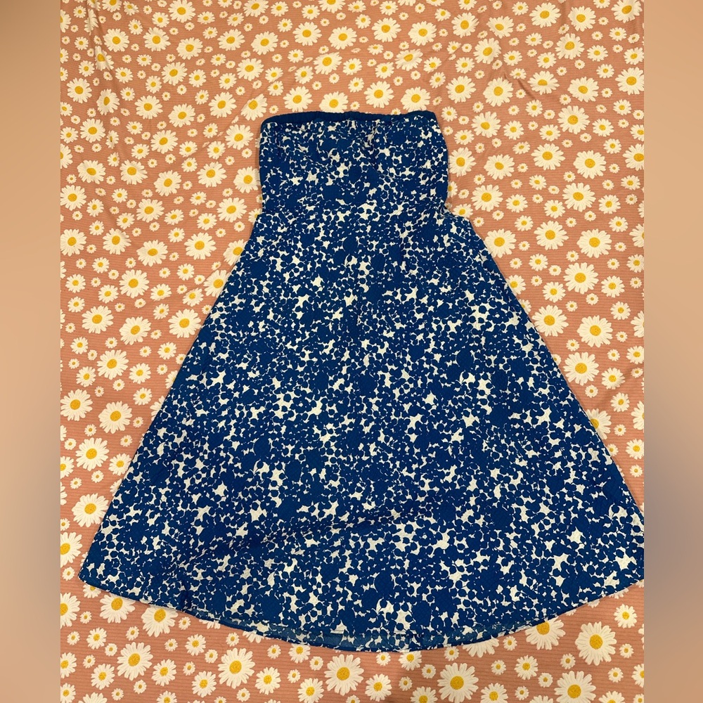 J. Crew fully lined strapless floral dress.